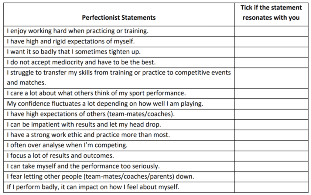 Perfectionist Statements